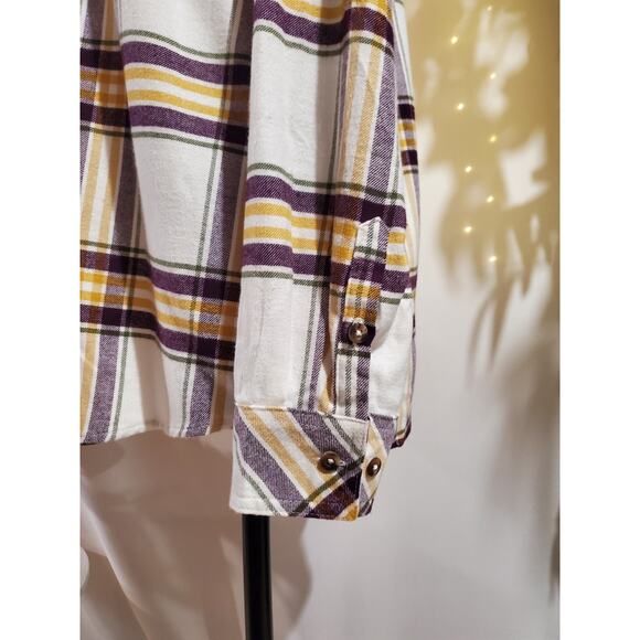 Natural Reflections NWT Plaid Flannel Button Shirt Womens Size XL Pockets Cotton - Picture 6 of 12